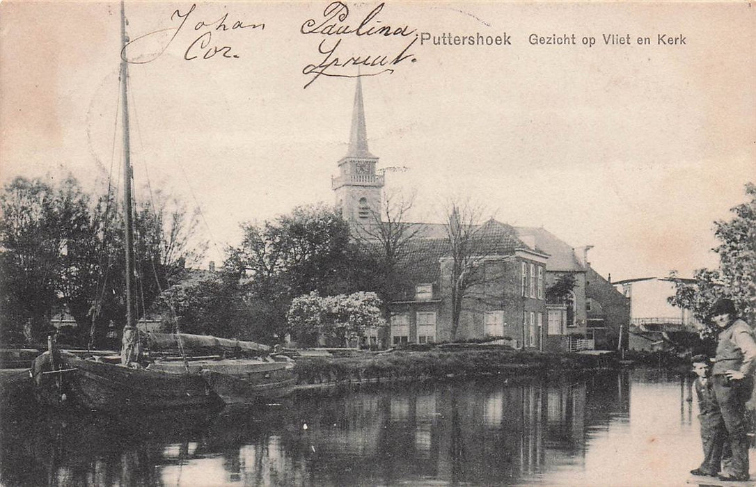 Puttershoek Gezicht Op Vliet En Kerk