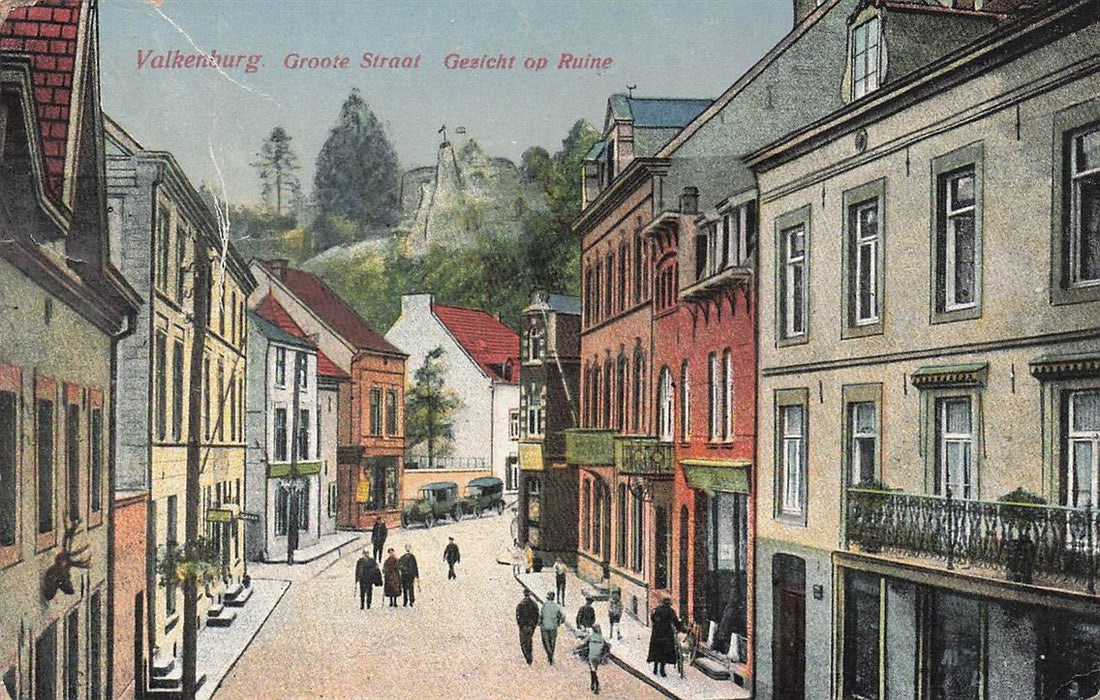 Valkenburg Groote Straat Gezicht Op Ruine