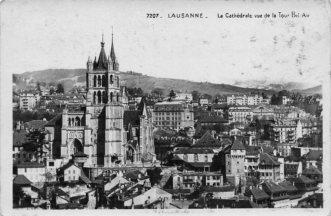 Lausanne La Cathedrale Vue De La Tour Bel-Air