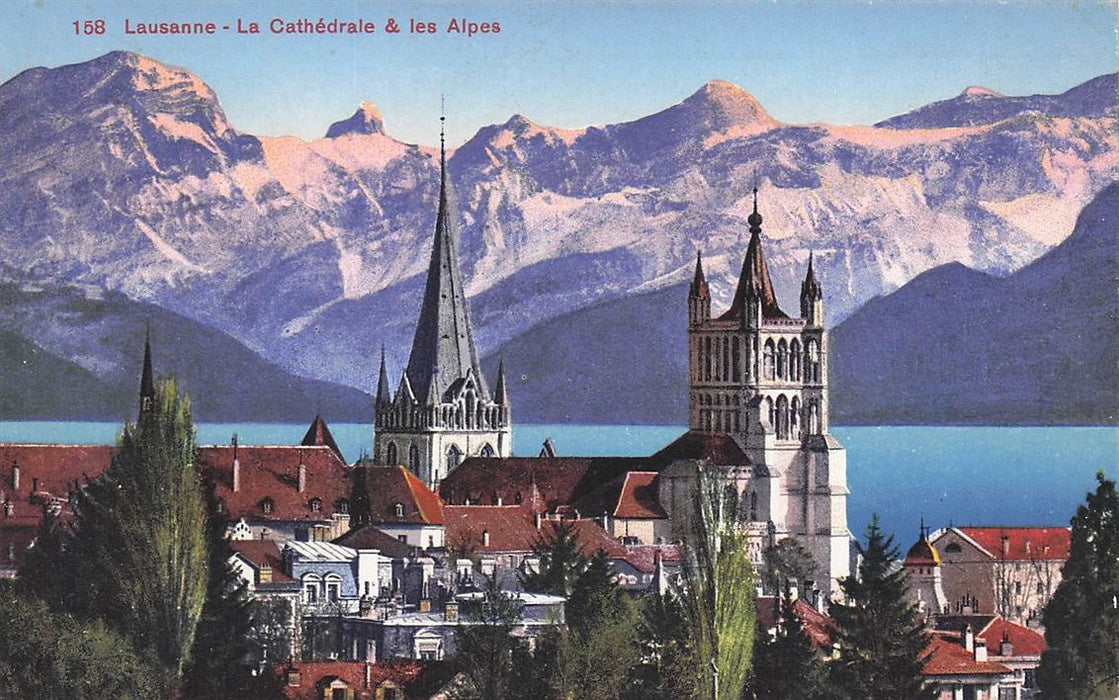 Lausanne La Cathedrale & Les Alpes