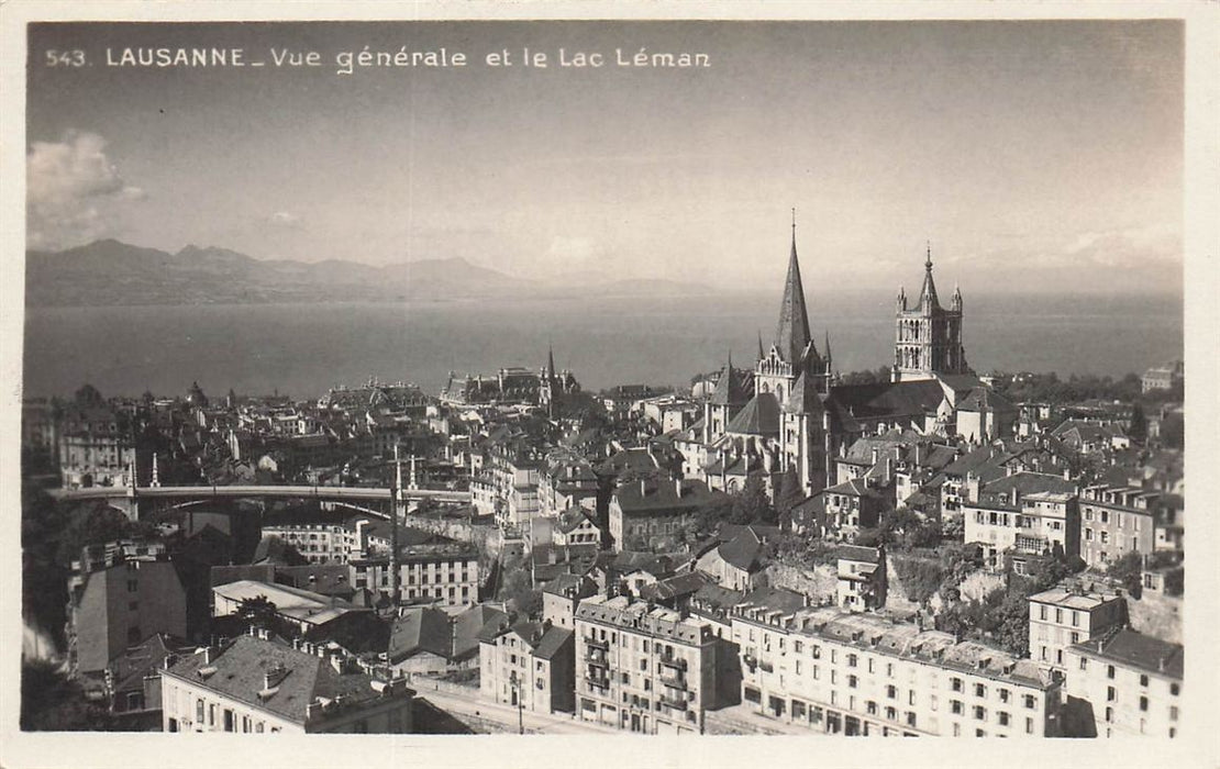 Lausanne Vue Generale Et Le Lac Leman
