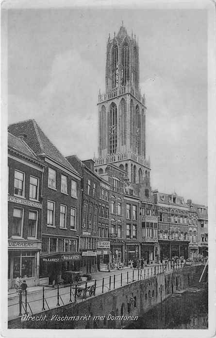 Utrecht Vischmarkt met Domtoren