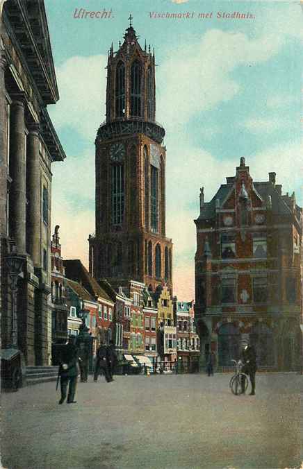 Utrecht Vischmarkt met Stadhuis