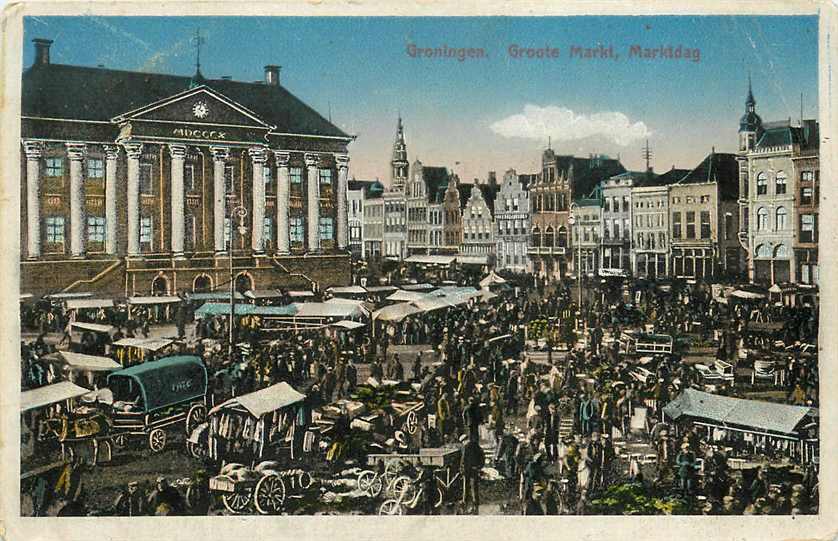 Groningen Groote Markt Marktdag