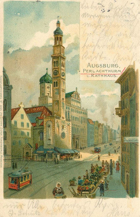 Augsburg Perlachthurm und Rathhaus