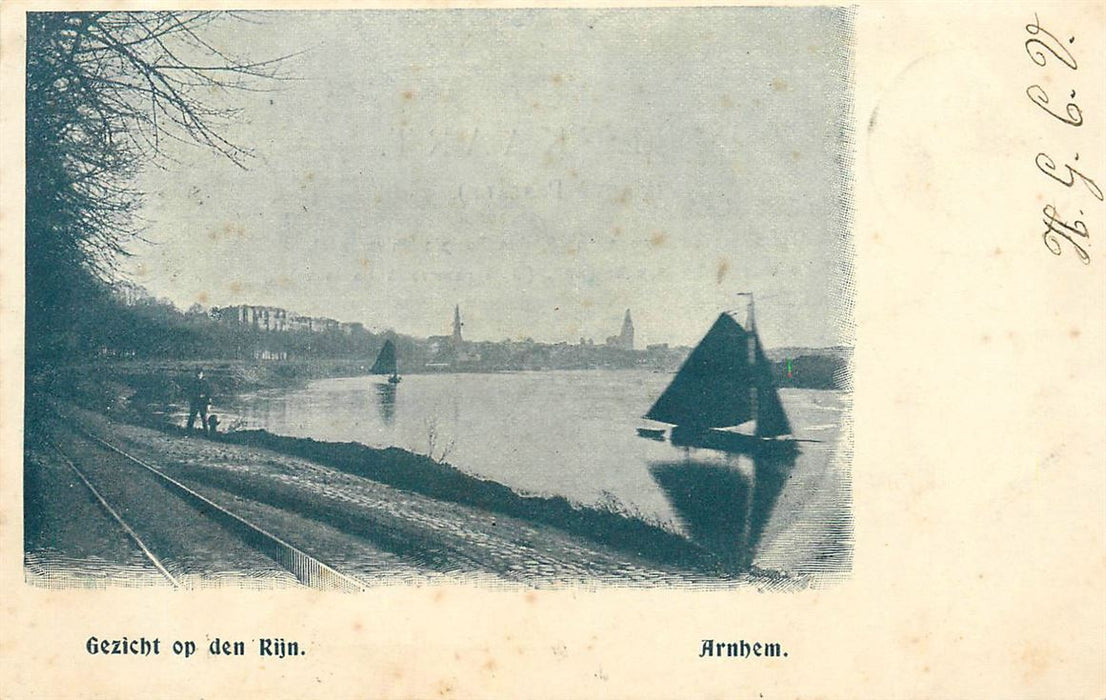 Arnhem Gezicht op den Rijn