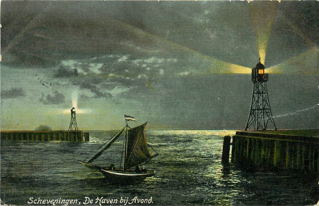 Scheveningen De Haven bij Avond