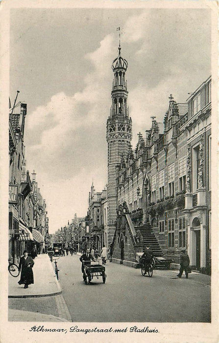 Alkmaar Langestraat met Stadhuis