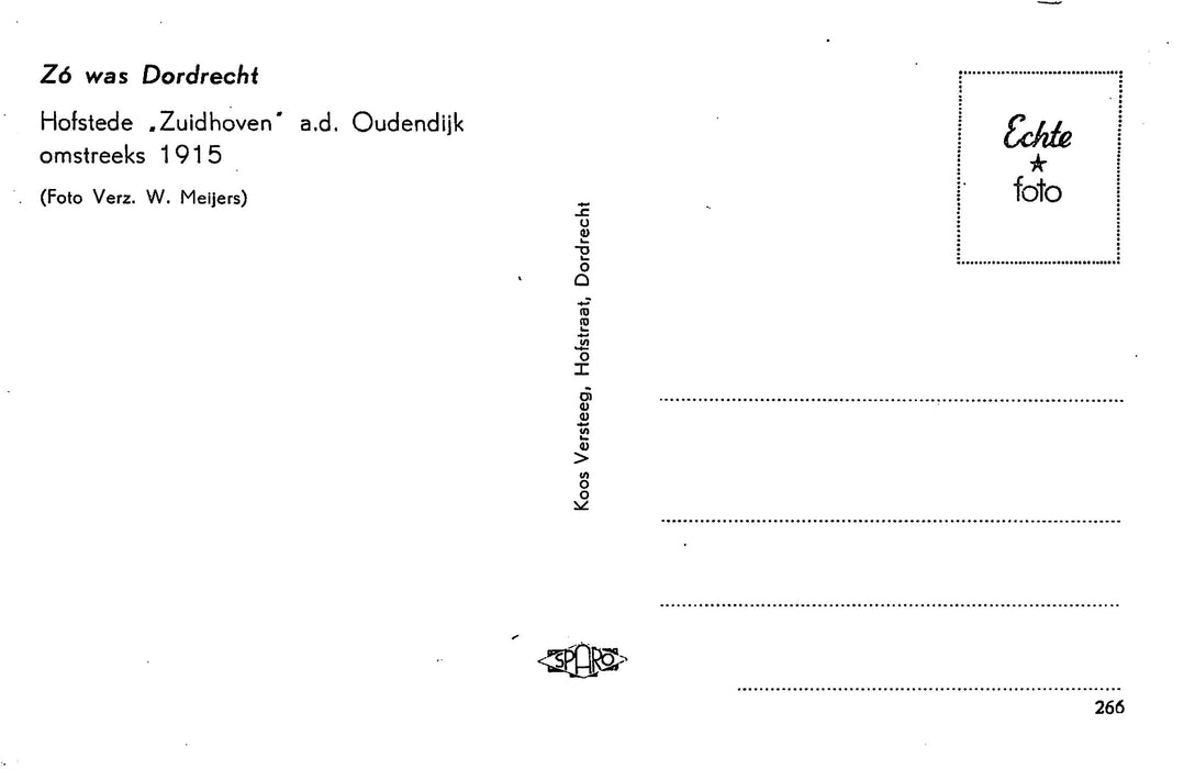 Dordrecht Hofstede Zuidhoven 1915