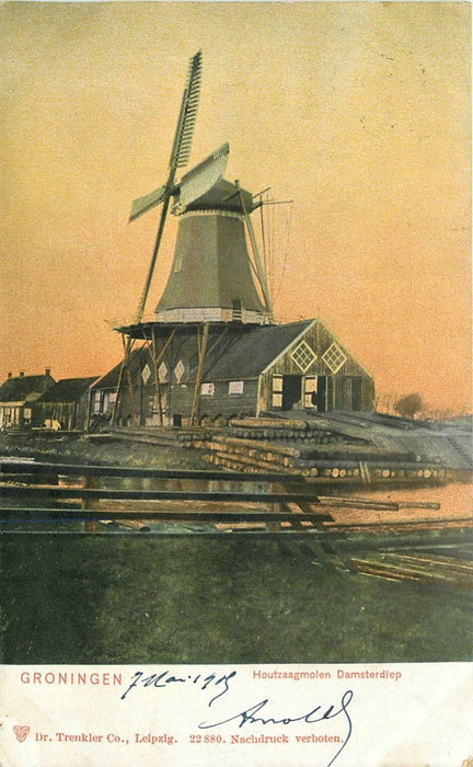 Groningen Houtzaagmolen Damsterdiep