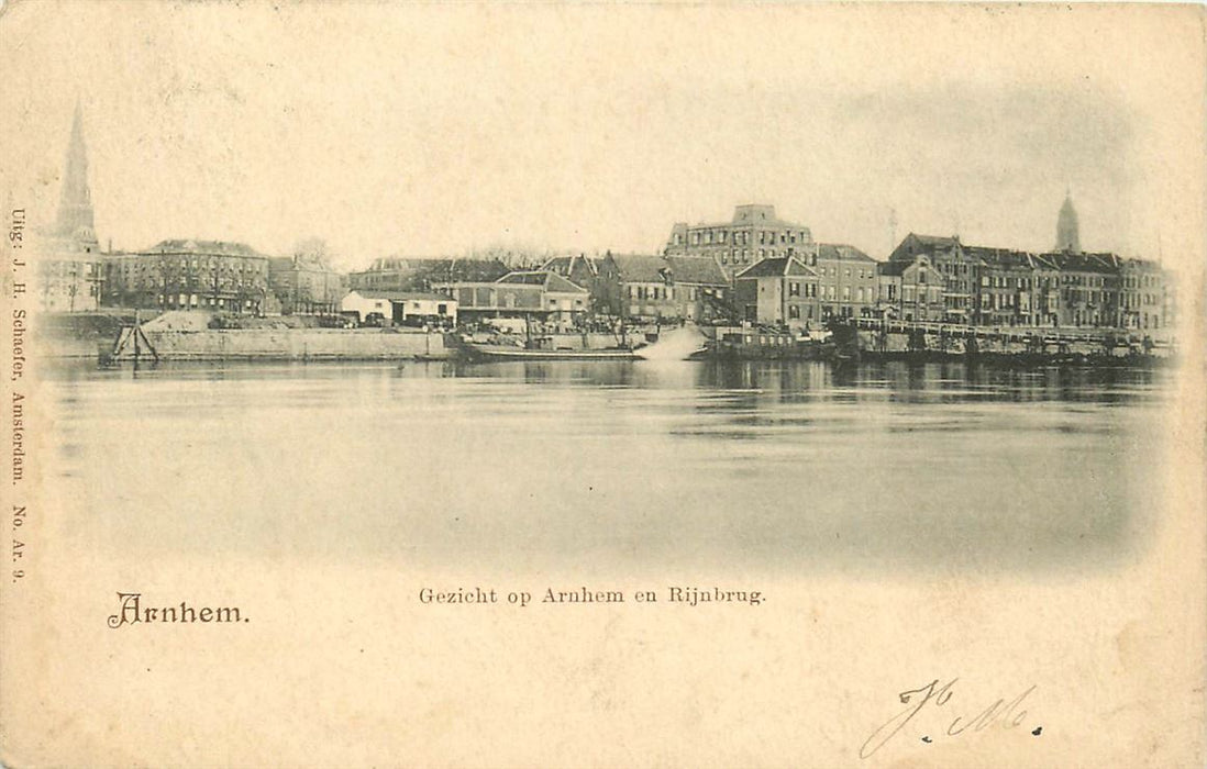 Arnhem Gezicht op Arnhem en Rijnbrug