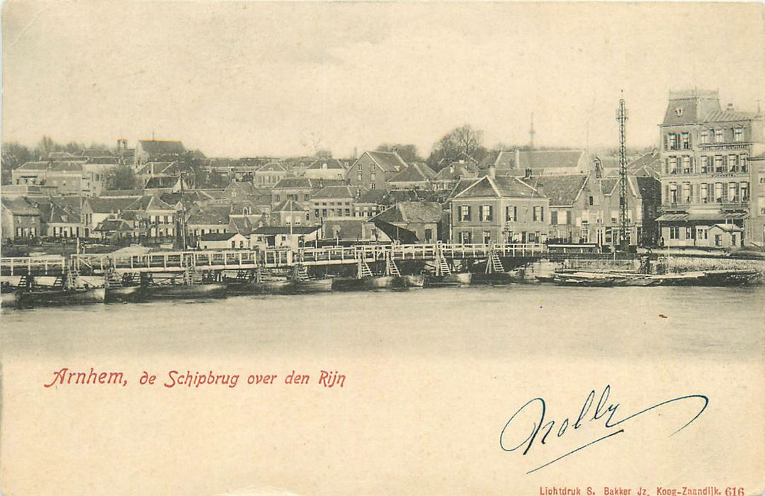 Arnhem De Schipbrug over den Rijn