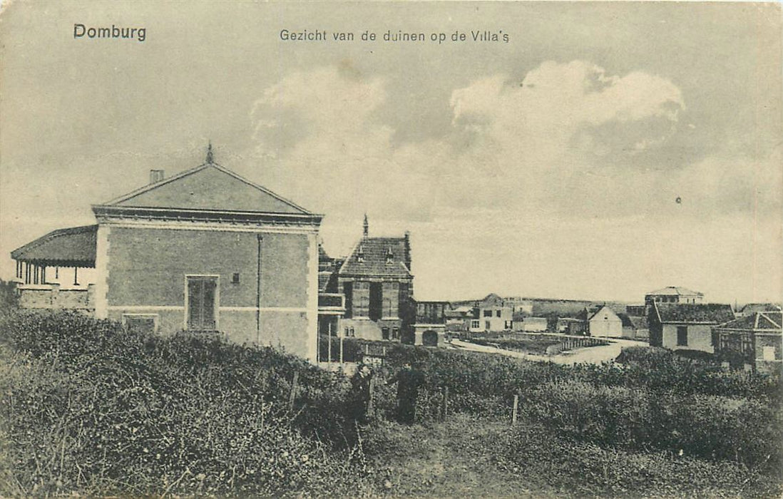 Domburg Gezicht van de duinen op de Villa's