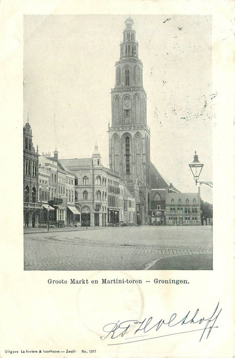 Groningen Groote Markt en Martinitoren