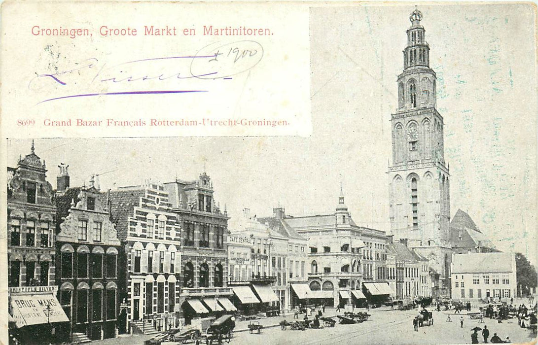 Groningen Groote Markt en Martinitoren