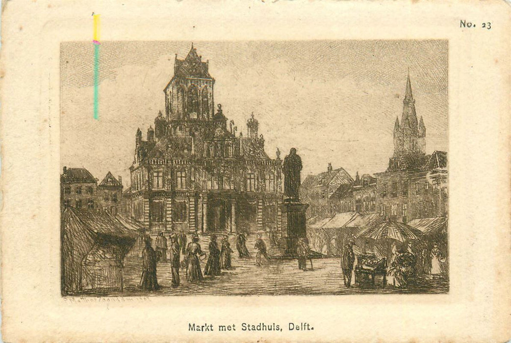 Delft Markt met Stadhuis