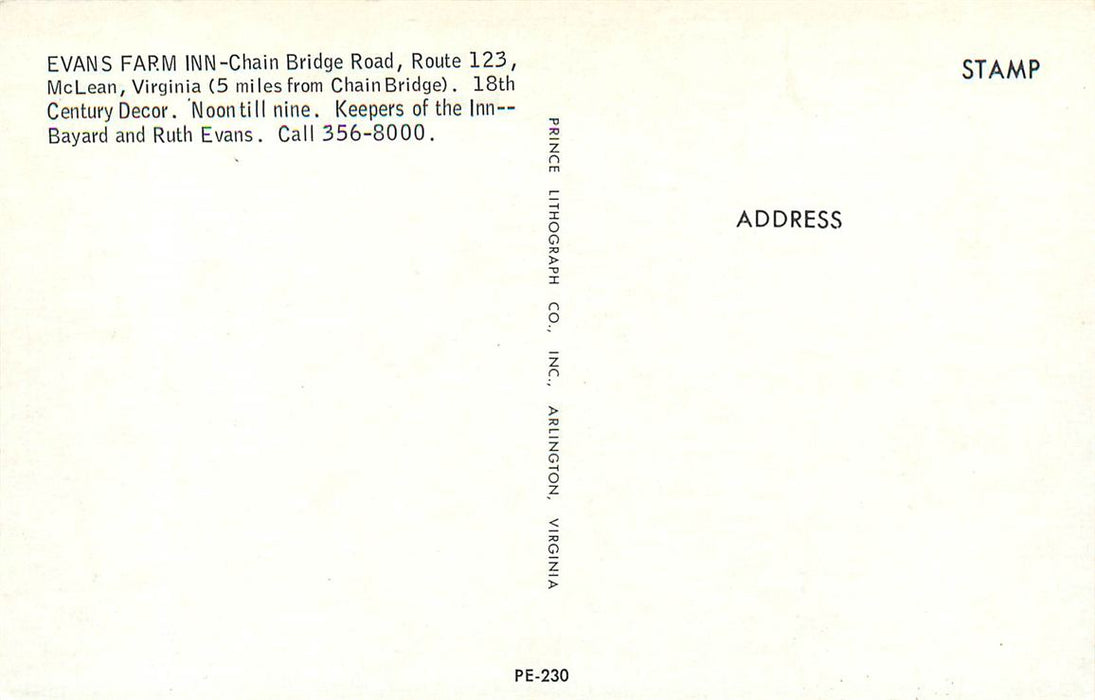 Mc Lean Va Evans Farm Inn