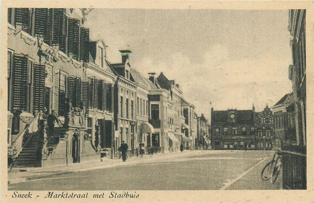 Sneek Marktstraat Met Stadhuis