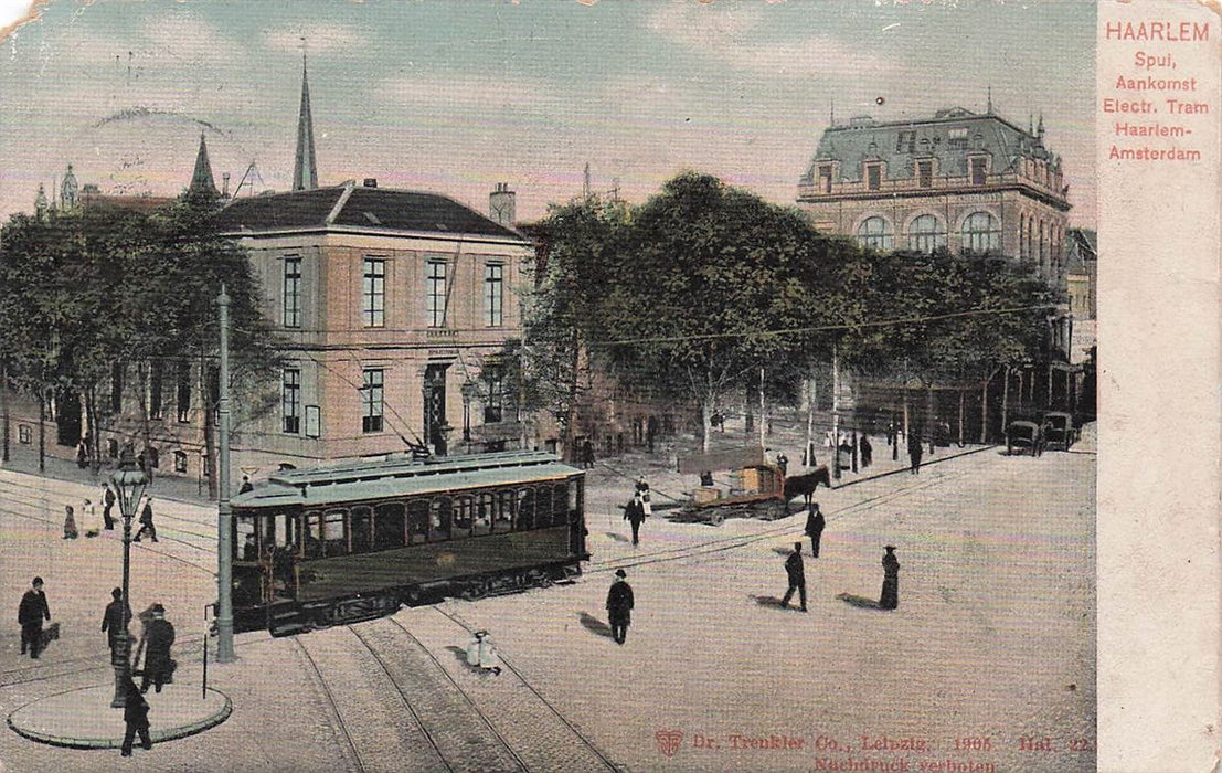 Haarlem Spui Aankomst Electr Tram Haarlem Amsterdam