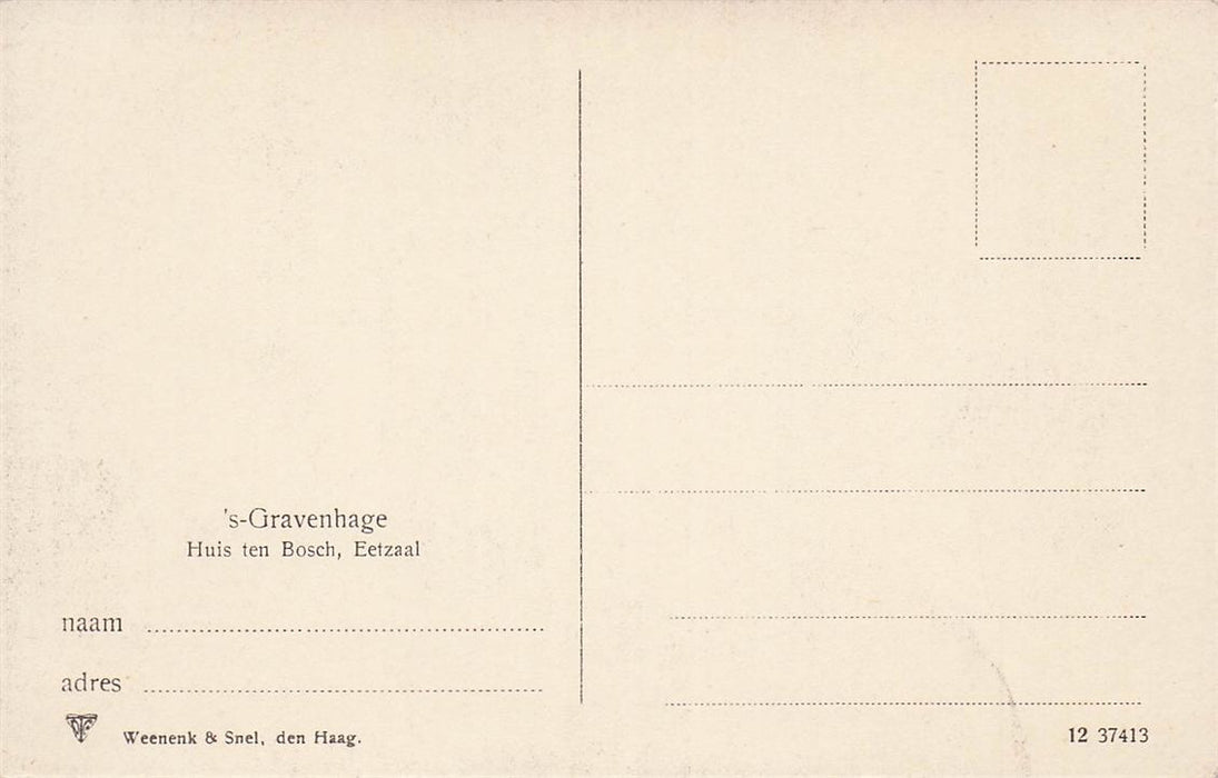 S-Gravenhage Huis Ten Bosch Eetzaal