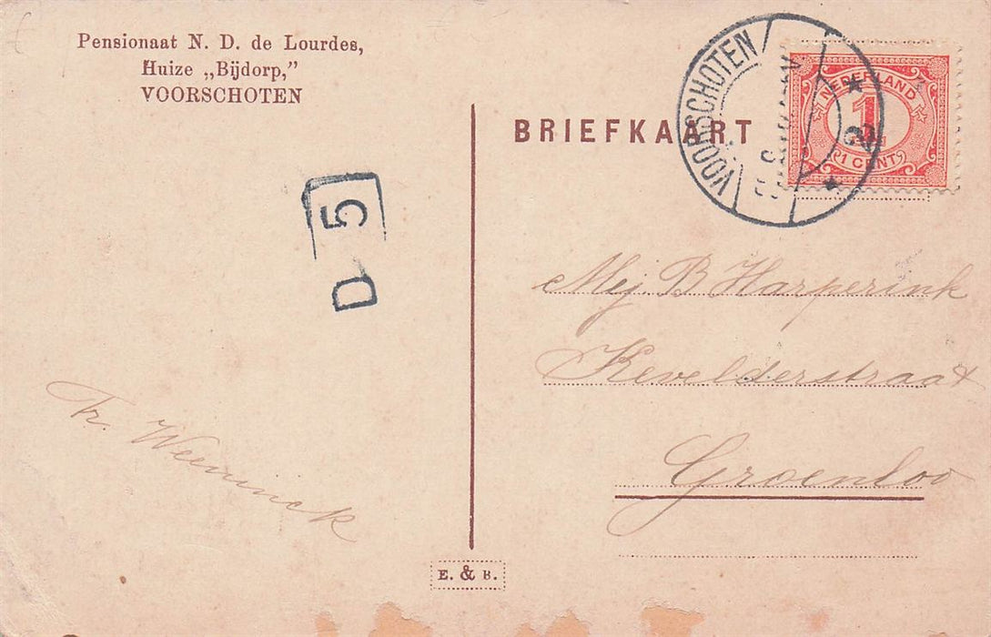 Voorschoten Pensionaat N D De Lourdes Huize Bijdorp
