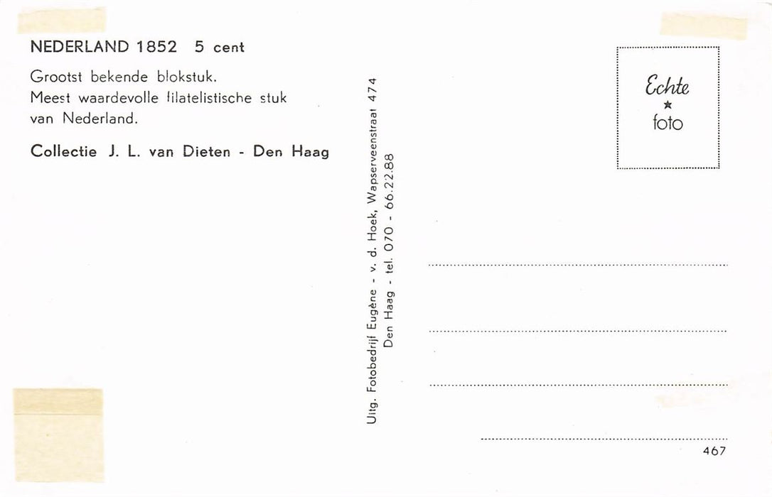 Collectie J L Van Dieten Den Haag Uitg