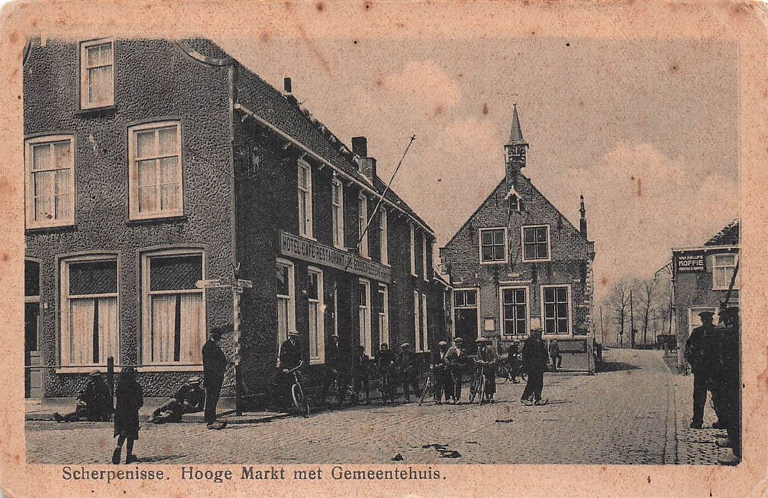 Scherpenisse Hooge Markt Met Gemeentehuis