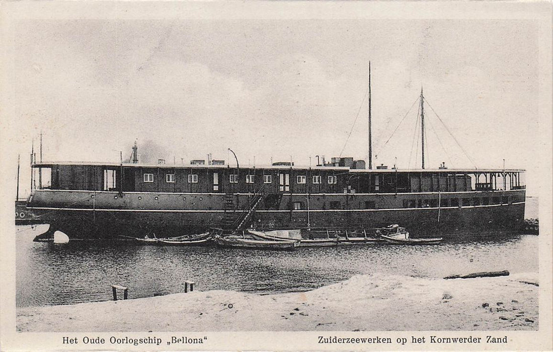 Kornwerder Zand Het Oude Oorlog Schip Bellona Zuiderzeewerken
