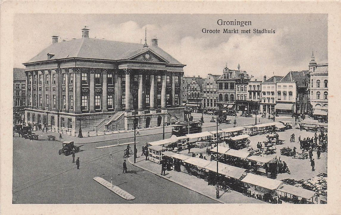 Groningen Groote Markt Met Stadhuis