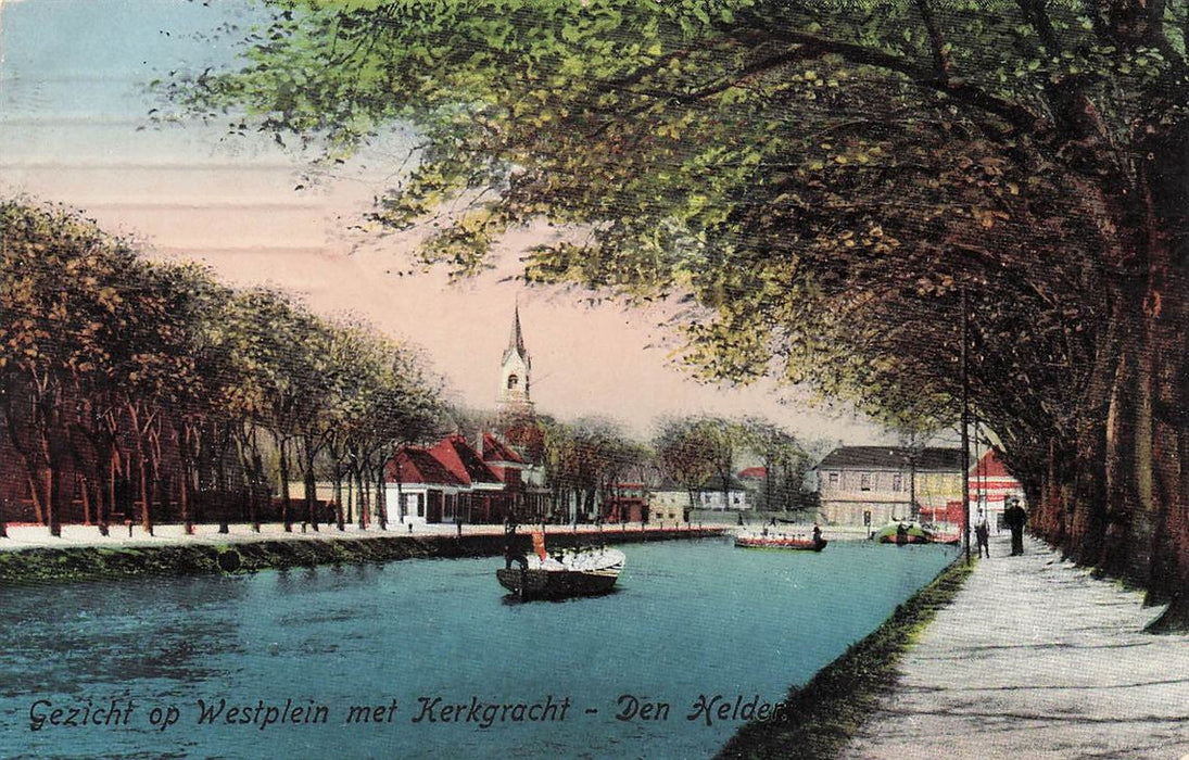 Den Helder Gezicht Op Westplein Met Kerkgracht