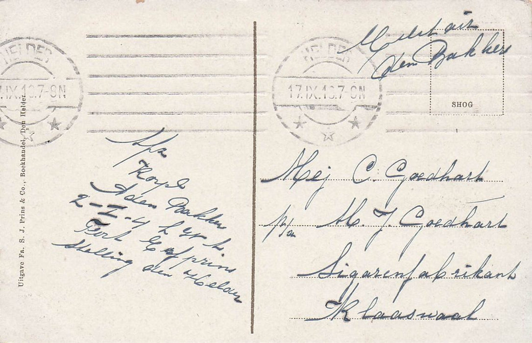 Den Helder Gezicht Op Westplein Met Kerkgracht