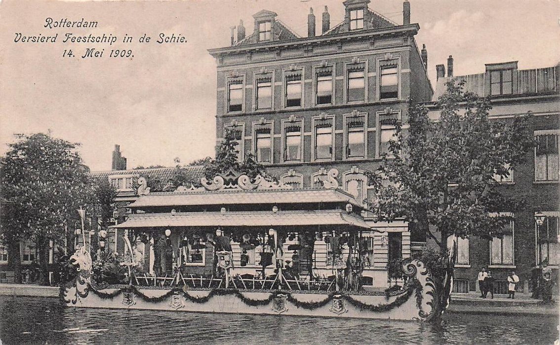 Rotterdam Versierd Feestschip In De Schie