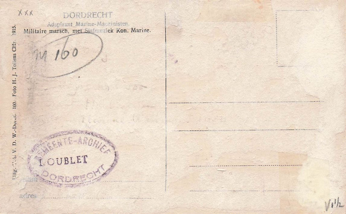 Dordrecht Adspirant Marine-Machinisten Militaire Marsch