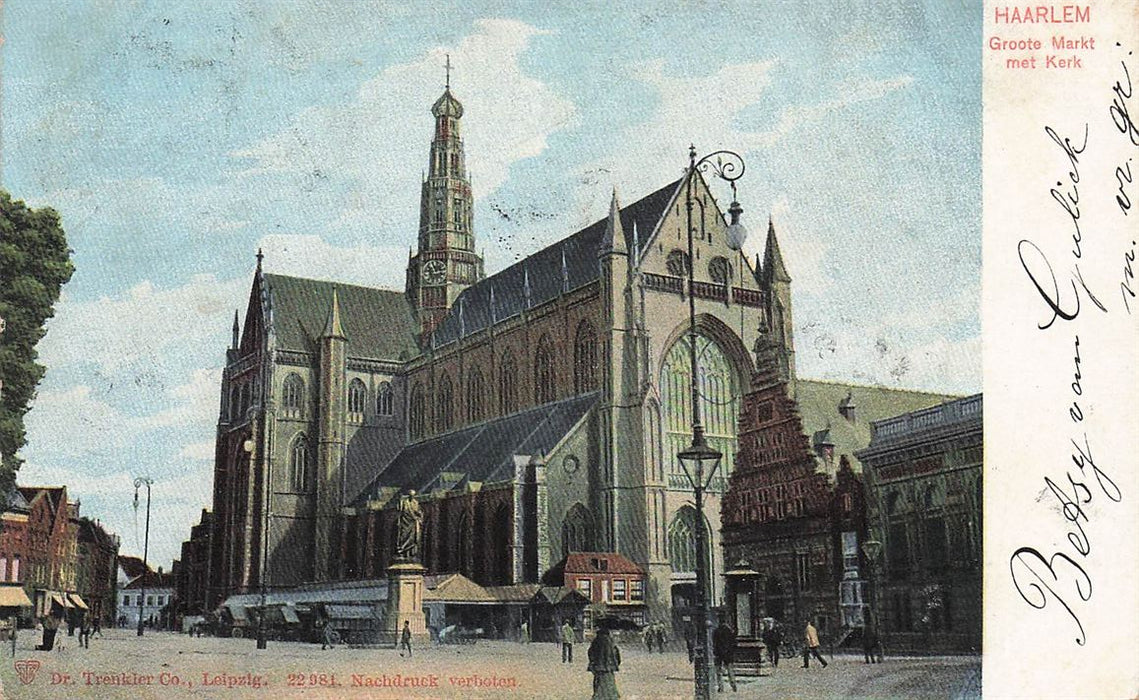 Haarlem Groote Markt Met Kerk