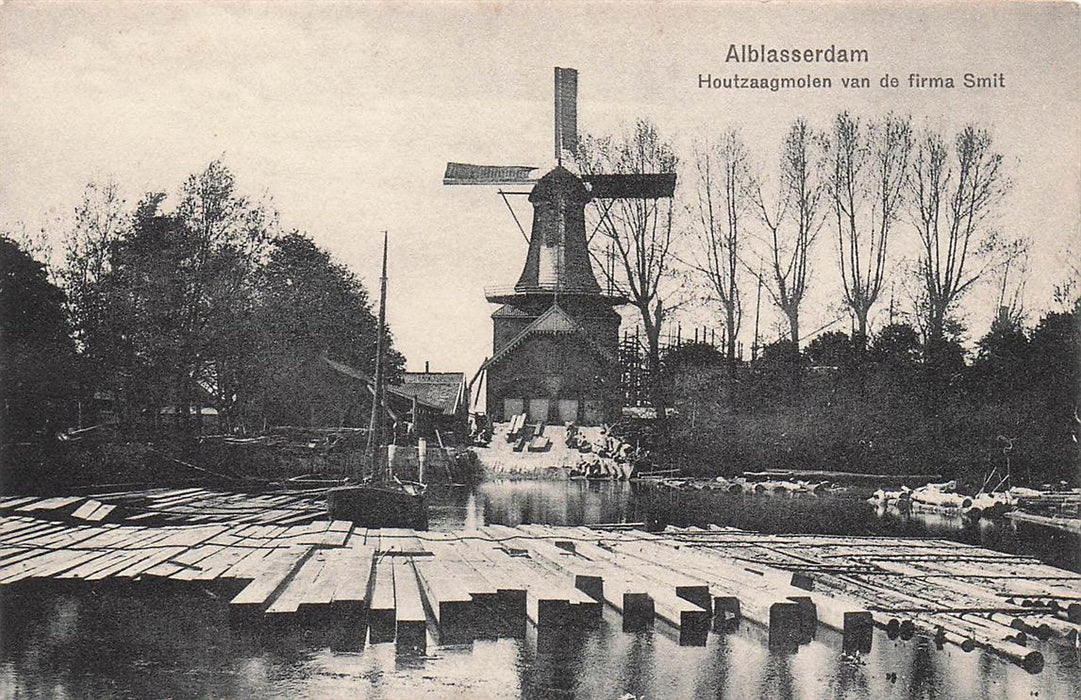 Alblasserdam Houtzaagmolen Van De Firma Smi