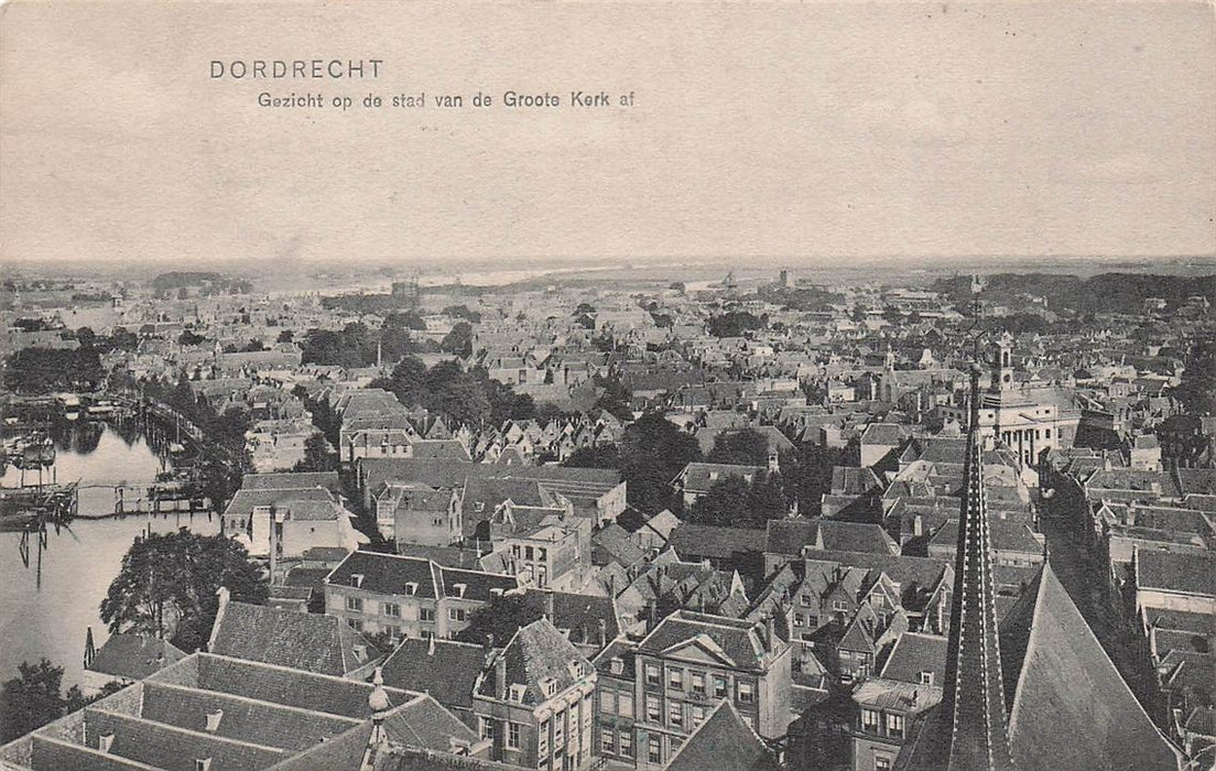 Dordrecht Gezicht Op De Stad Van De Groote Kerk