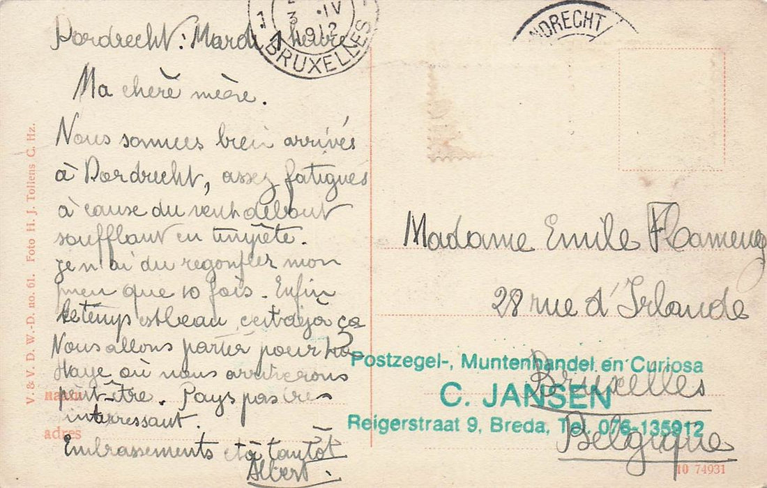 Dordrecht Gezicht Op De Stad Van De Groote Kerk