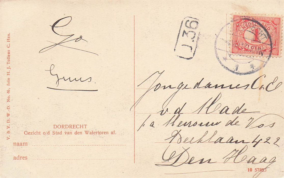 Dordrecht Gezicht Od Stad Van Den Watertoren Af