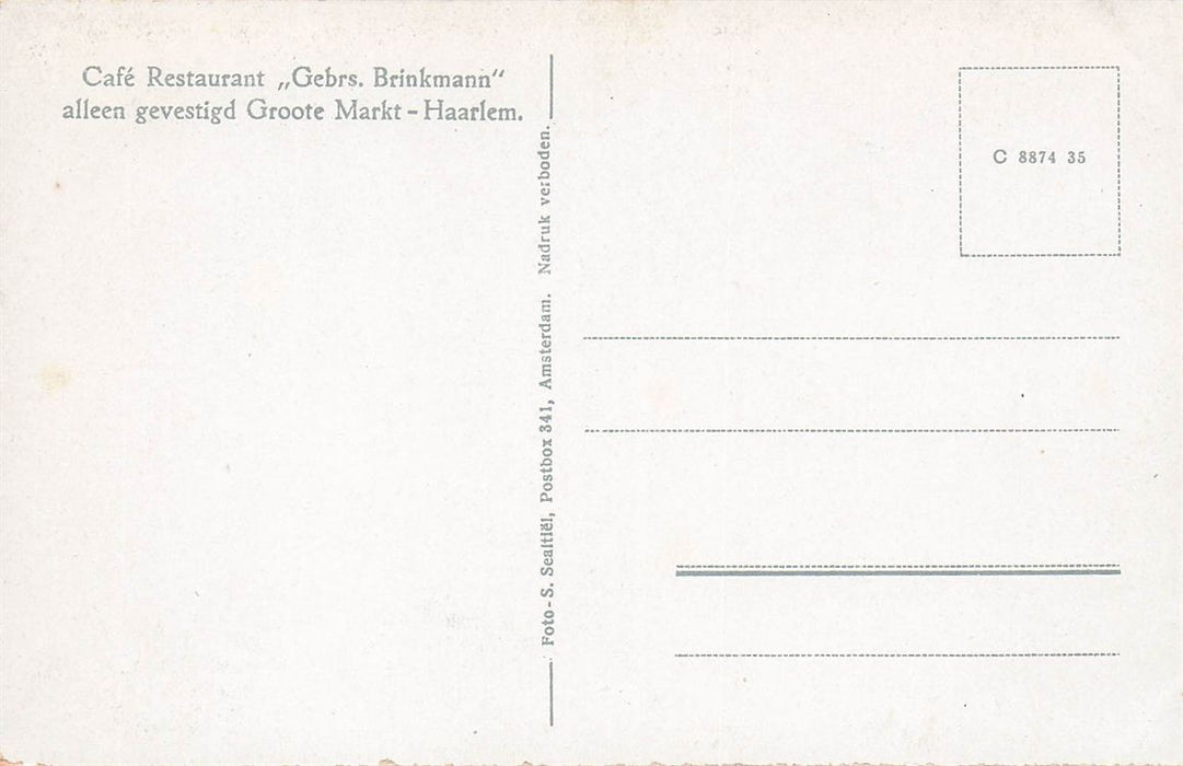 Cafe Restaurant Gebrs Brinkmann Haarlem
