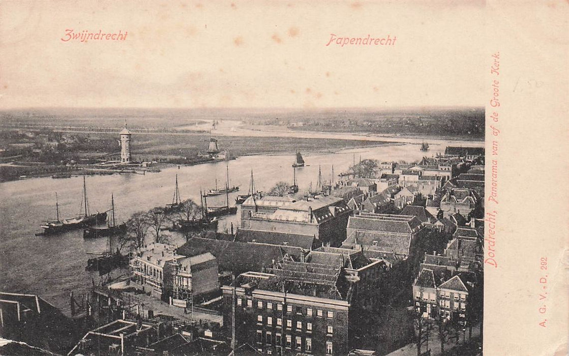 Zwijndrecht Papendrecht Dordrecht Panorama Van Af De Groote Kerk
