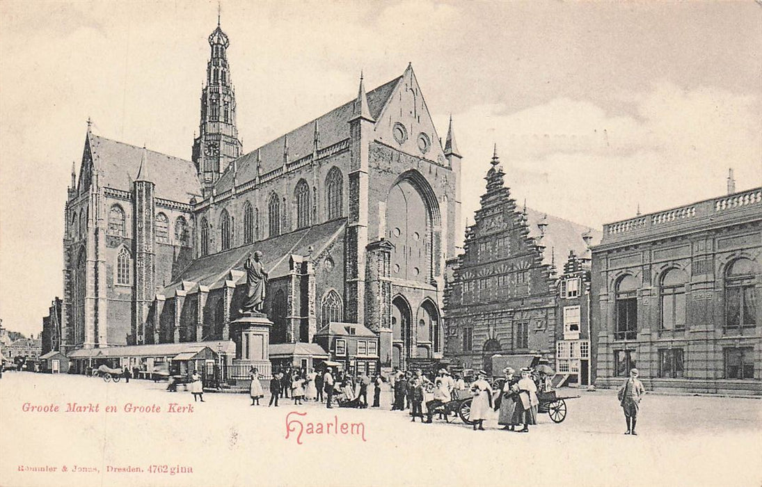 Groote Markt En Groote Kerk Haarlem