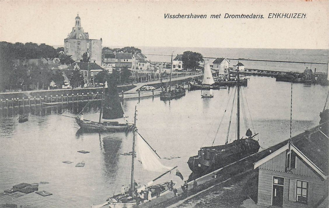 Enkhuizen Visschershaven Met Drommedaris