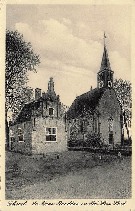 Schoorl 16e Eeuws Raadhuis En Ned Herv Kerk