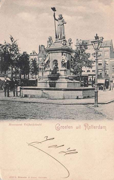 Monument Vrijheidsbeeld Groeten Uit Rotterdam