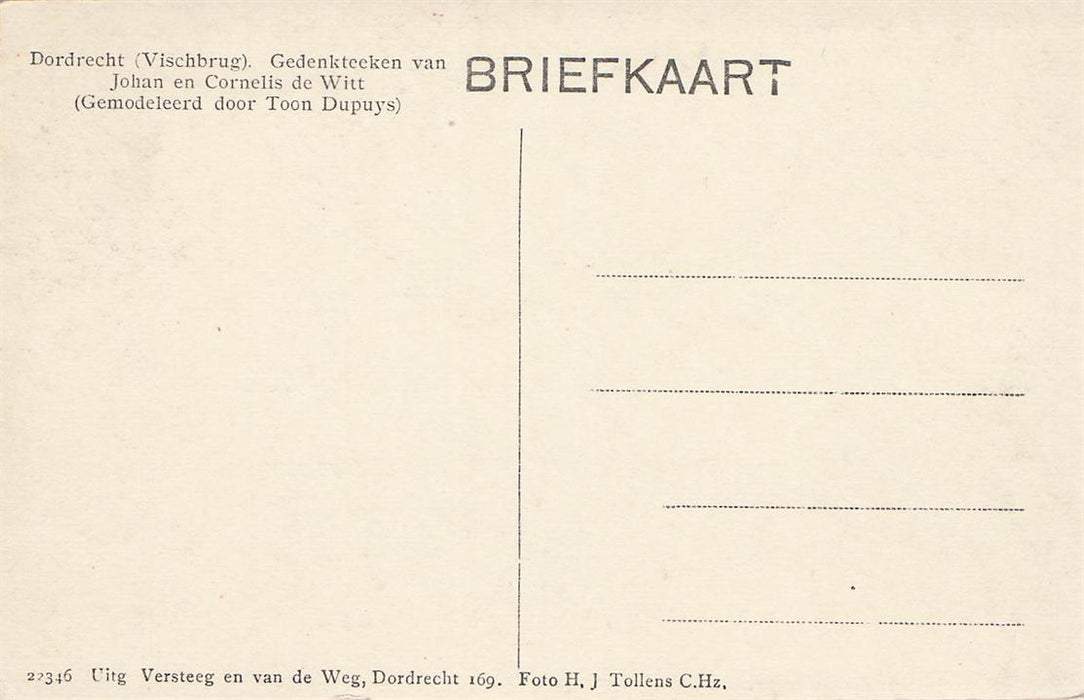 Dordrecht (Vischbrug) Gedenkteeken De Witt