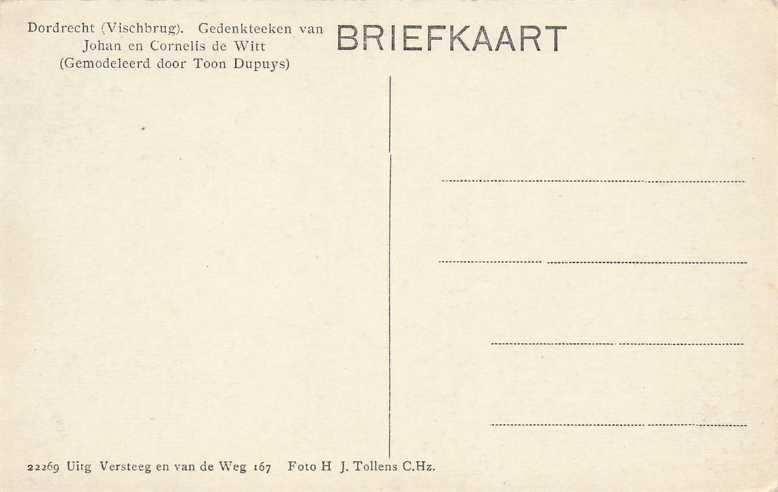 Dordrecht (Vischbrug) Gedenkteeken De Witt