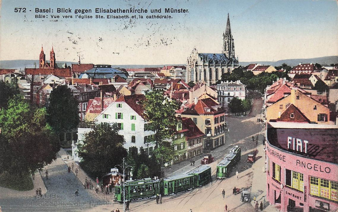 Basel: Blick Gegen Elisabethenkirche Und Munster