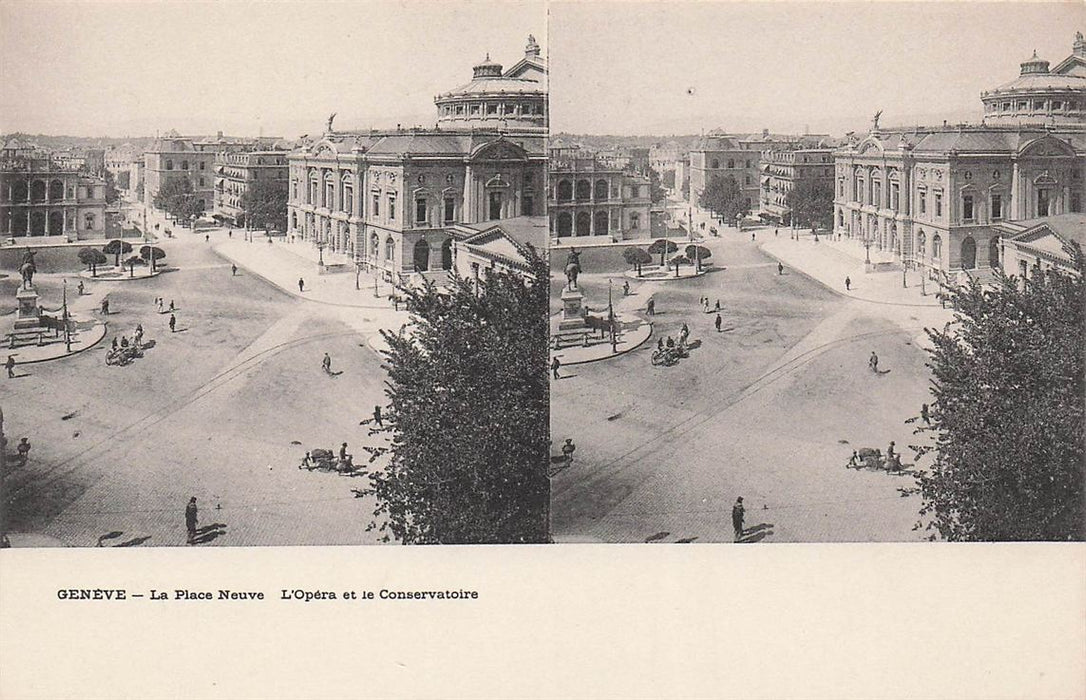 Geneve La Place Neuve L'Opera Et Le Conservatoire