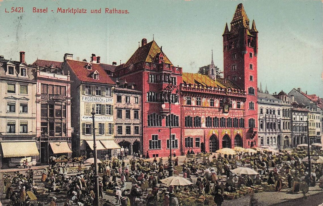 Basel Marktplatz Und Rathaus