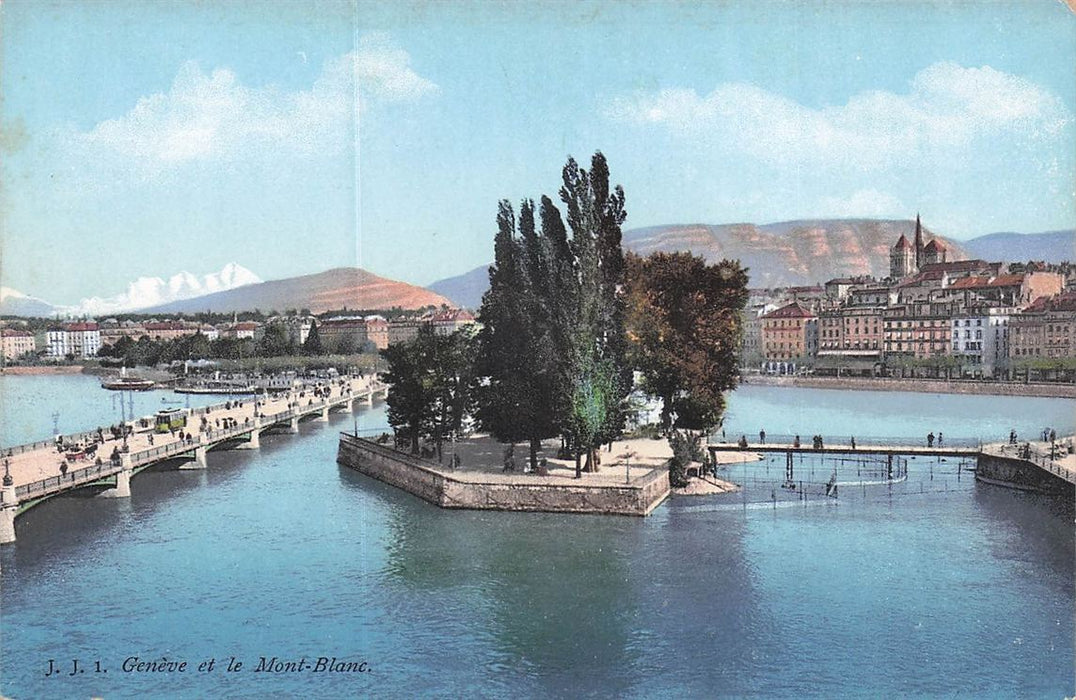 Geneve et le Mont-Blanc